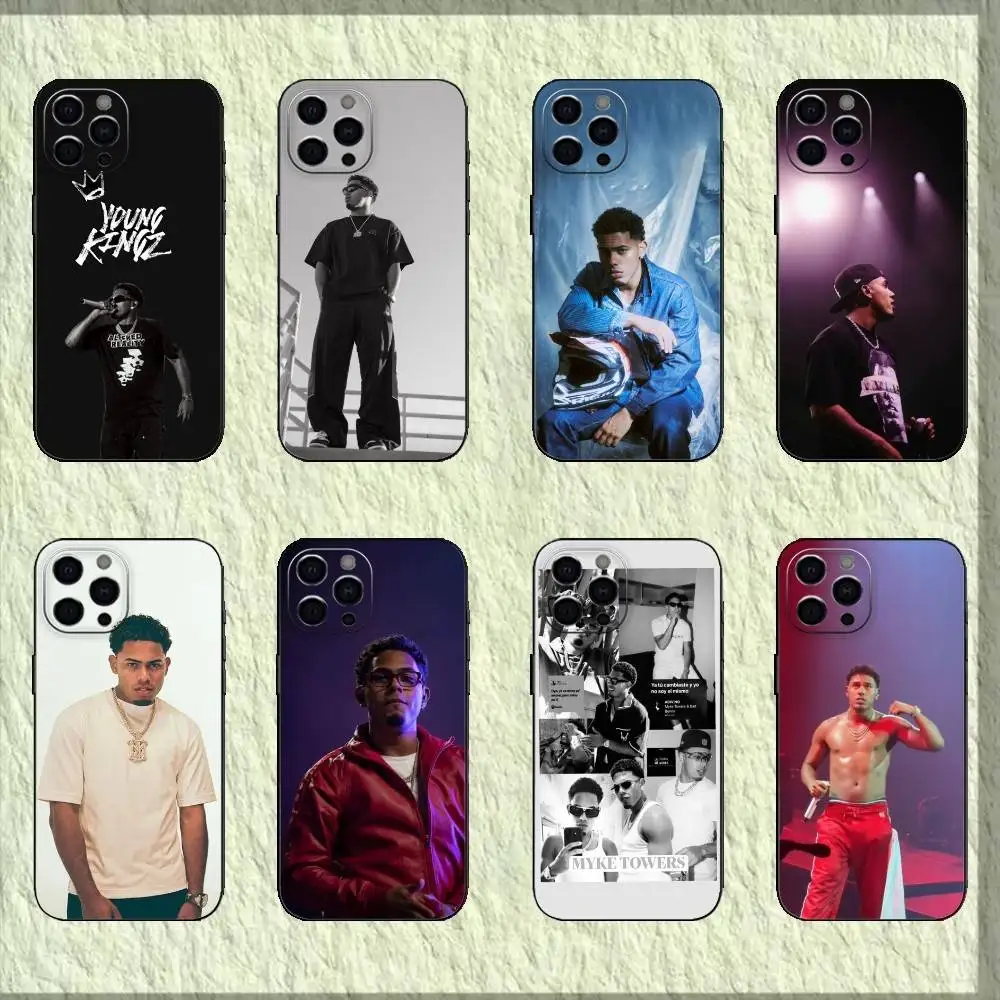 

M-Myke Towers LALA Phone Case For iPhone 17,16,15,14,13,12,11 Plus,Pro,Max,XS Silicone black Soft Cover