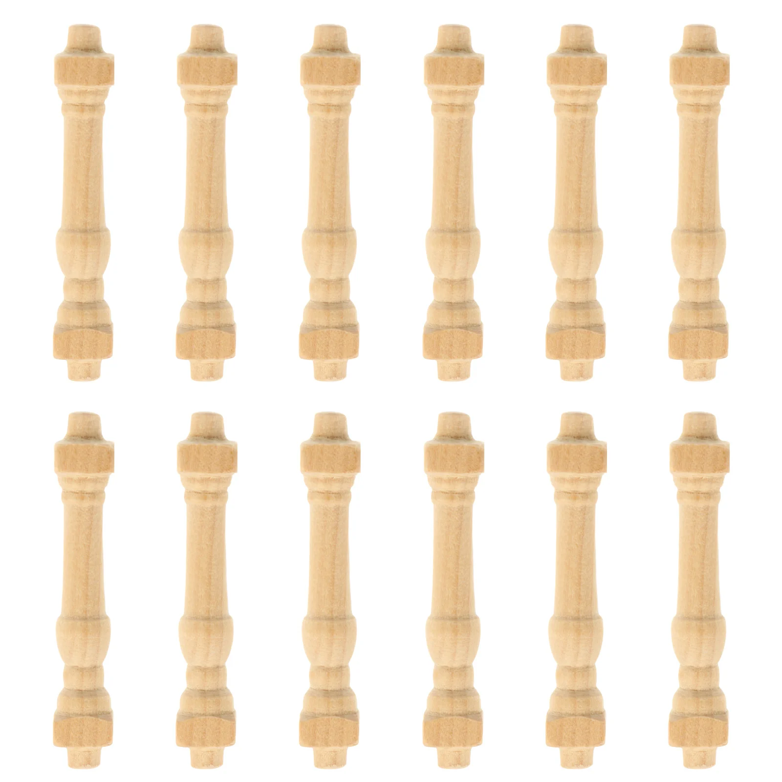 12 Pcs Railing Post Toy House Mini Handrails Miniature Furniture Statue Wood Adornment Child Accessory