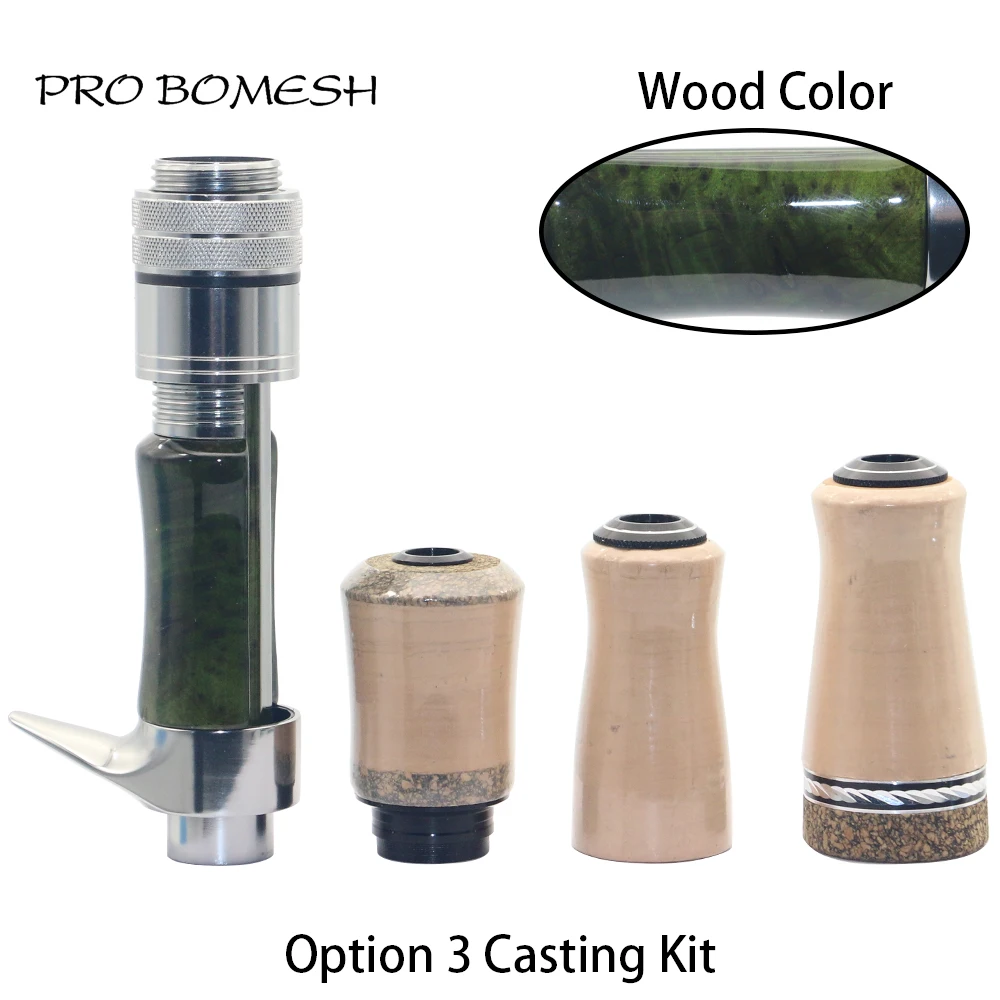 Pro Bomesh Holz Spinning Casting Reel Sitz Split 3A Kork Griff Kit DIY Forelle Angelrute Gebäude Komponente Reparatur Zubehör – Detail 16