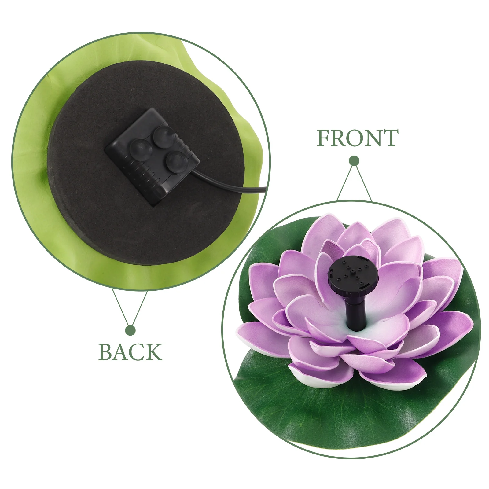 

1Set Lotus Fountain Outdoor Pond Floating Water Garden Decor USB Rechargeable Landscape Ornament Small Pond Fountain for Garden