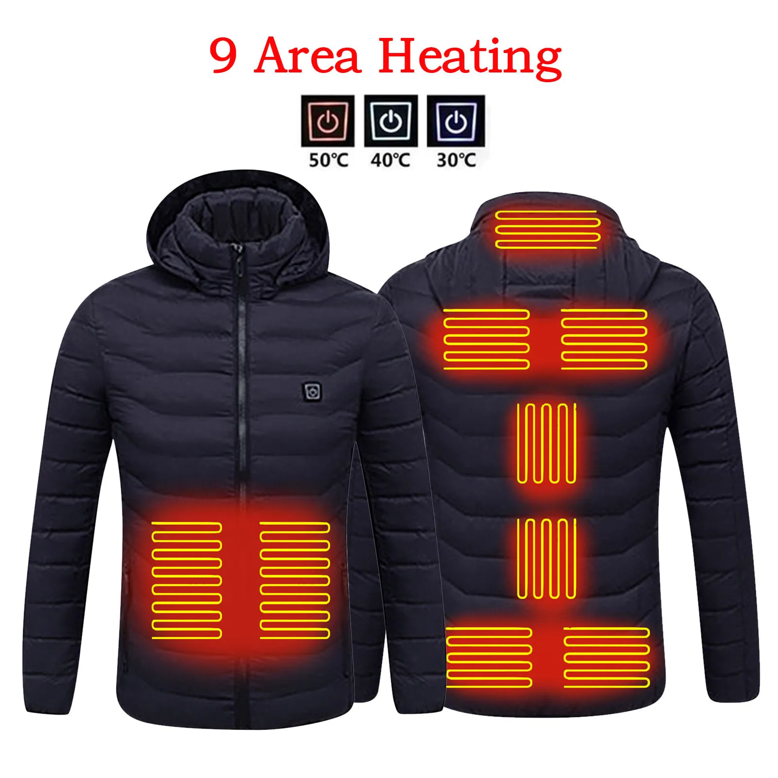 Women Heating Jacket 21Area Four Switch Control,USB Electric Heated Coat,Self Heating Vest,Thermal Jacket Warm Winter Coat