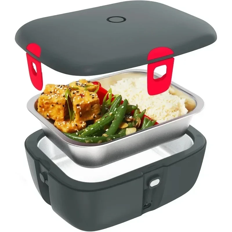 Electric Lunch Box, 100W Portable Food Warmer Office, Work 31oz Stainless Steel Battery powered Self heating Insulated Lunchbox