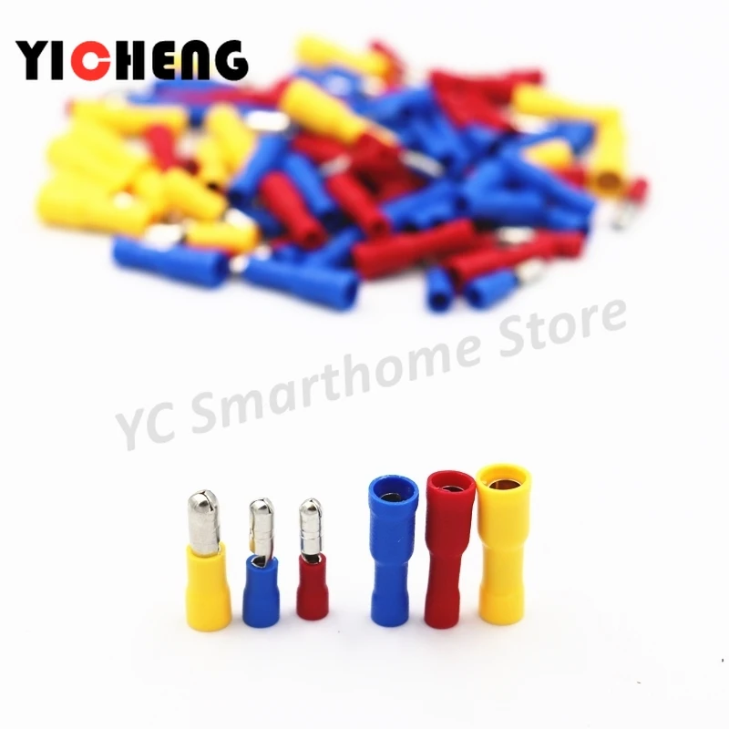 

100pcs connection terminal cold-pressed terminal block terminals for wire cable crimping kit wire connector Bullet shape