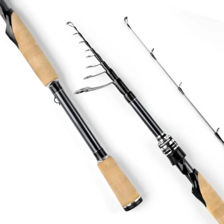 

Megatron Titanium Telescopic ing and ning Fishing Rods, IM7 Graphite Travel Rod with Titanium Solid Tip, Power Transition Syste