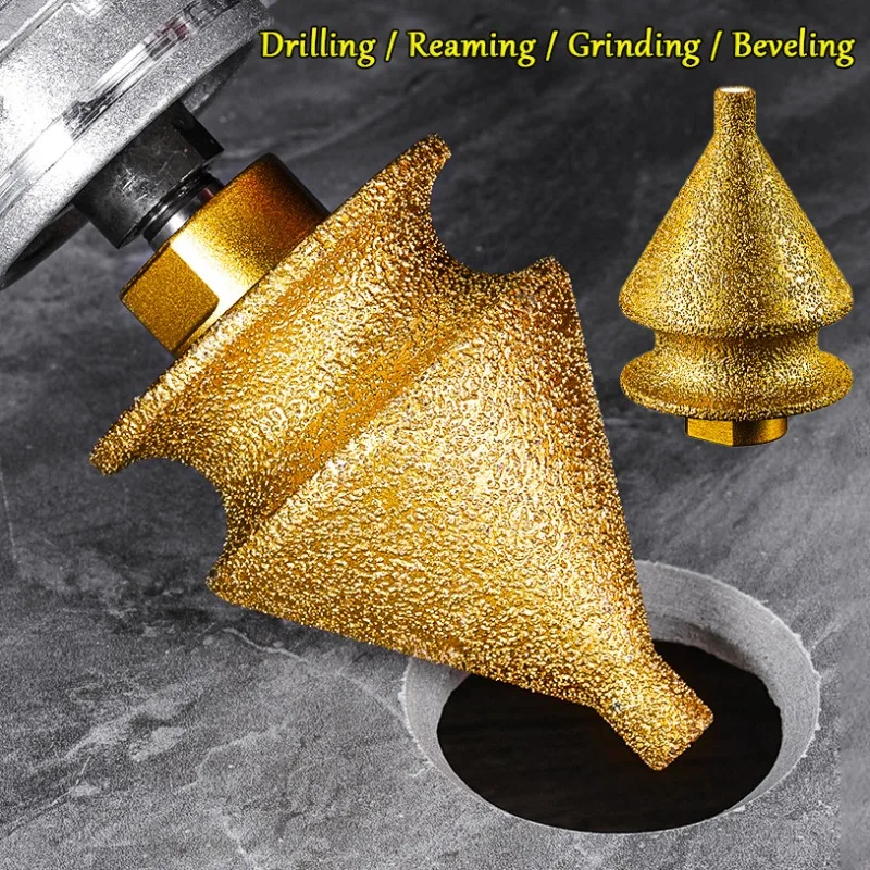 4in1 Brazing Edge Trimming Diamond Chamfering Machine Angle Grinder Ceramic Tile Marble Hole Drilling Diamond Chamfering Machine