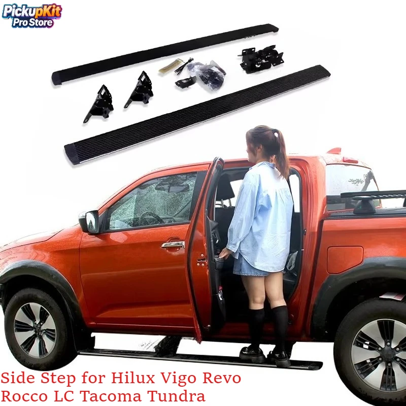 

Aluminum Electric Folding Running Boards Side Steps for Hilux Vigo Revo Rocco Land Cruiser Tacoma Tundra