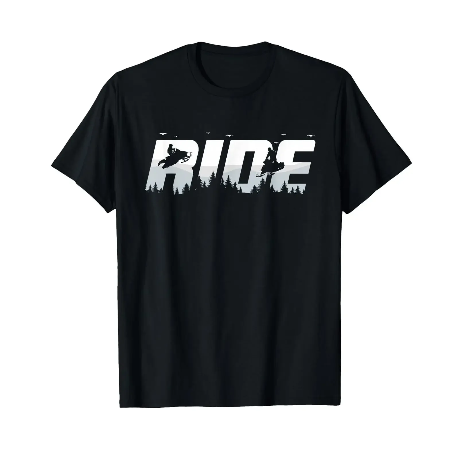 Snowmobile Ride Motor Sled Racing Winter Mountain Sports Fan T Shirt vintage Washed Slightly Casual Unisex Stretched graphic