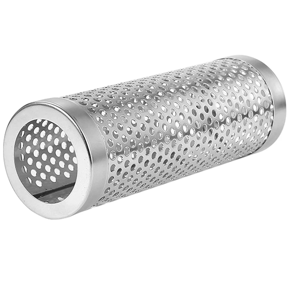 

Stainless Steel Smoke Tube 6 Inch Round BBQ Tool High Temperature Resistance Easy Clean Camping Accessory Outdoor Grilling