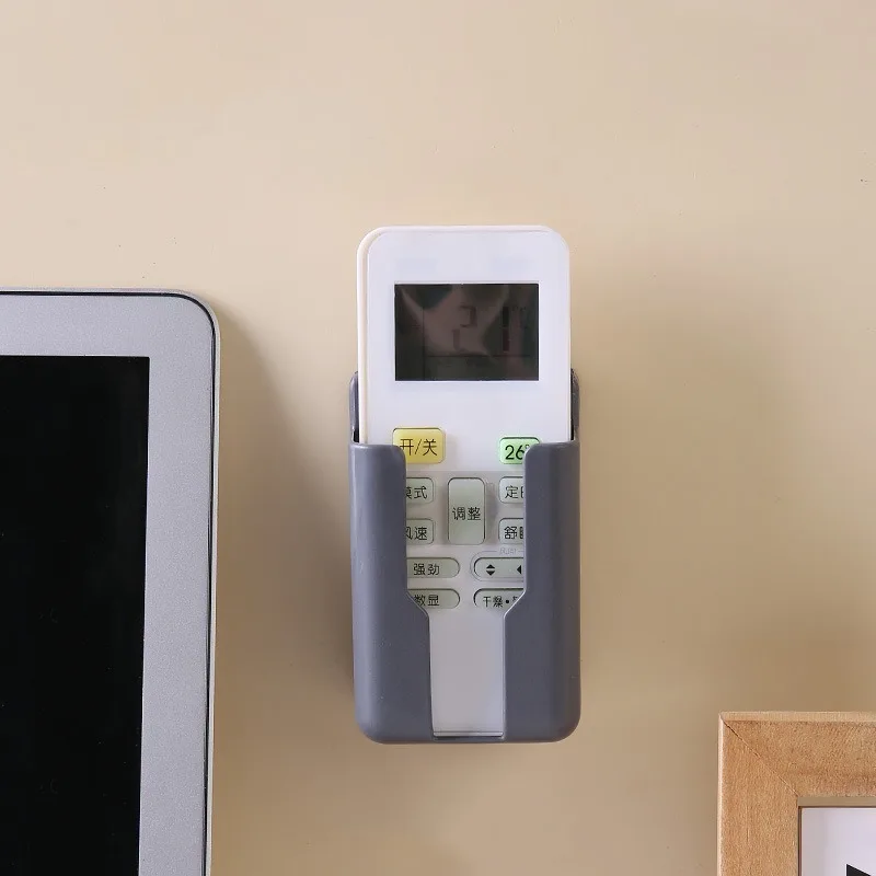 Universal Remote Control Holder No Punching Required Air Conditioning TV Rack Shelf Adhesive Wall Mounted Mobile Phone Plug Case