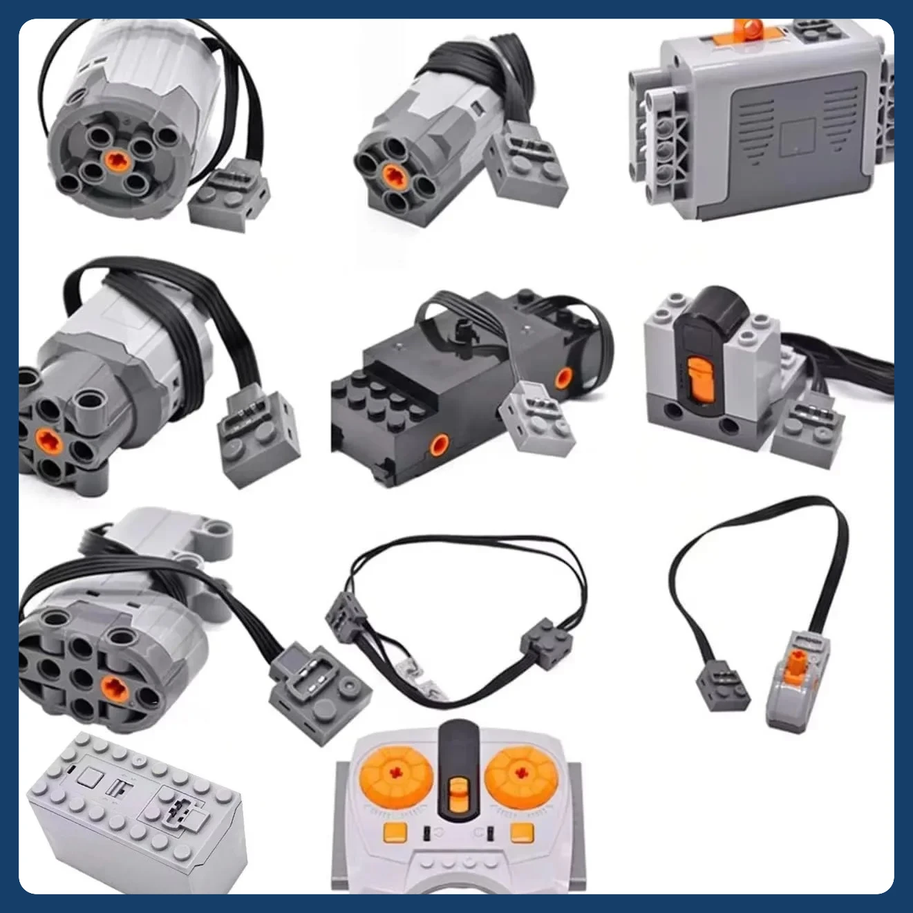 

MOC Technic PF Accessories Compatible Motor Battery Box Receiver Switch Train Motor for Building Blocks