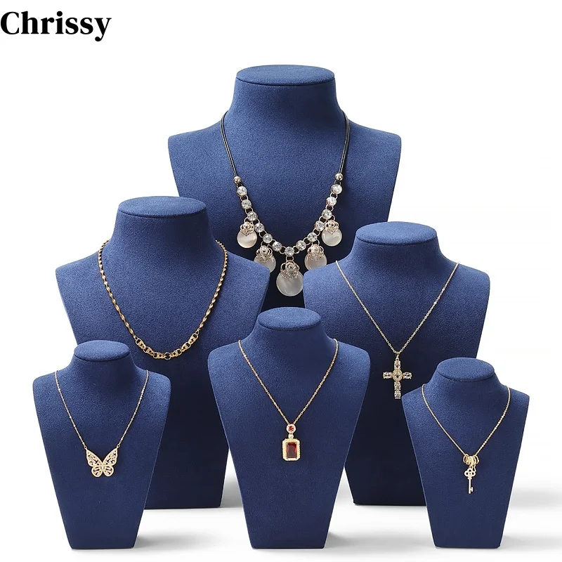 

Подставка для ювелирных изделий, держатель для ожерелья, манекен, бюст для бутика, витрина, синий кулон, демонстрационная стойка