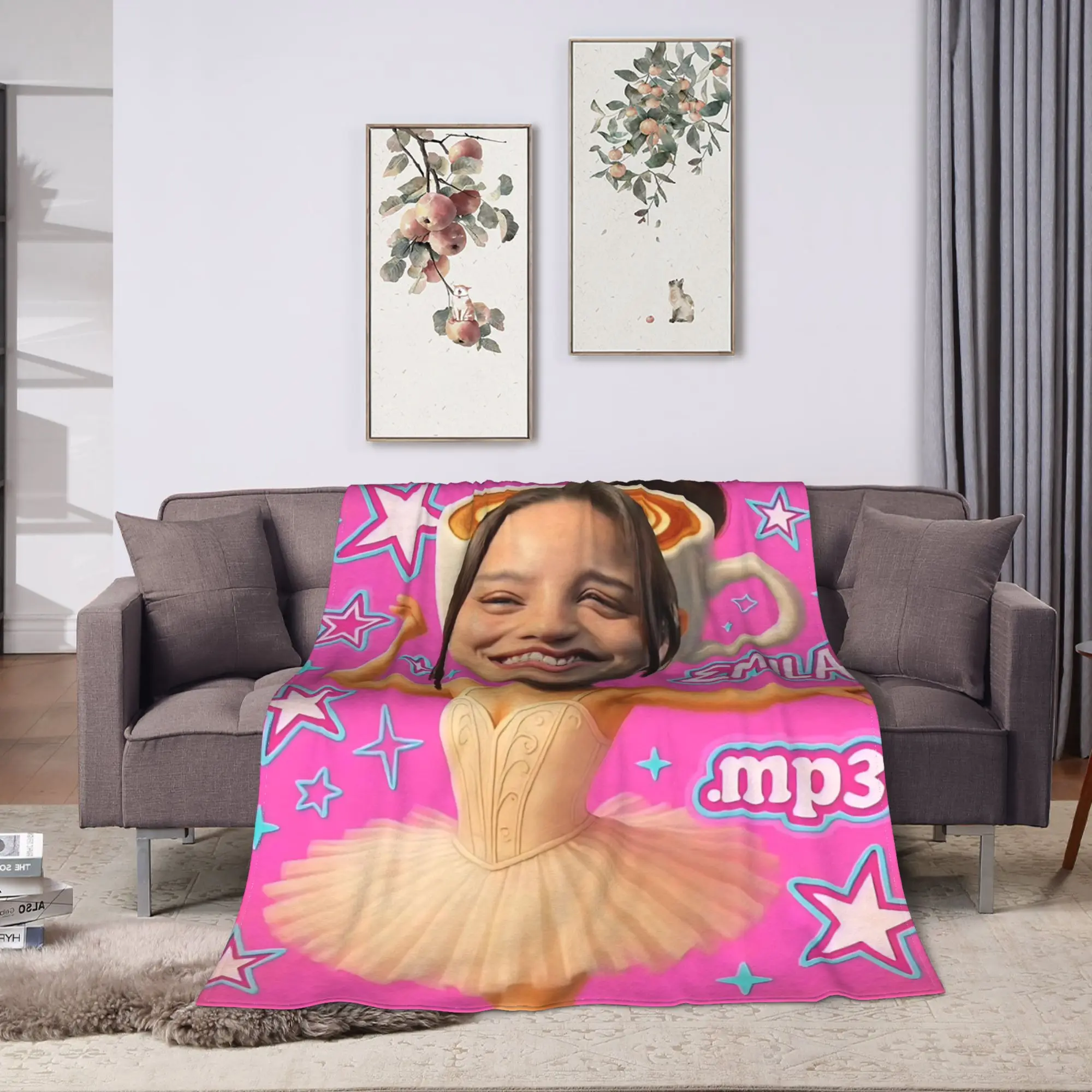 Singer Emilia Mernes MP3 Tour Super Warm Blanket  Aesthetic Living Room Flannel Bedspread Sofa Bed Cover