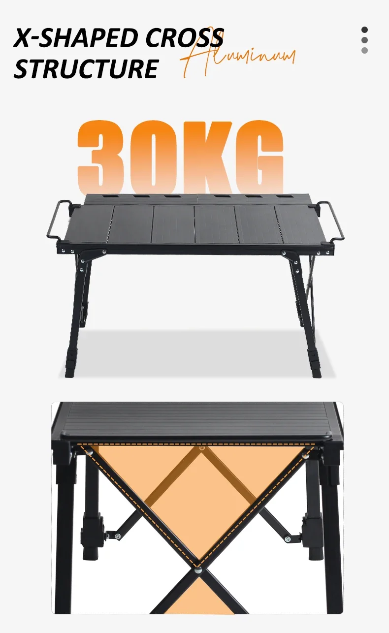 Aluminum IGT Table, Foldable And Expandable, For outdoor activities , Camping,Patio, Hiking, BBQ