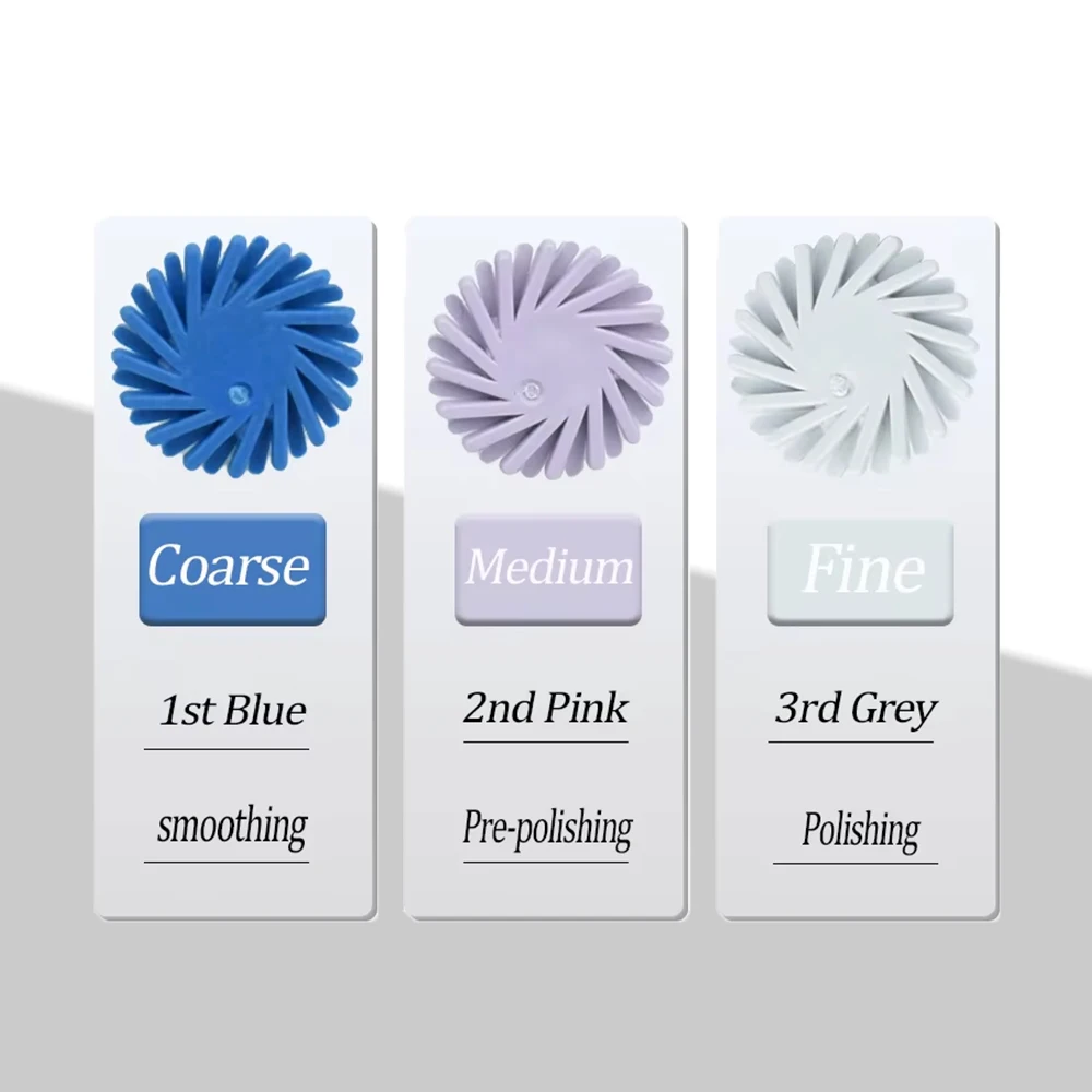 

Dental Polishing Disc 14mm Wheel 1Pc Rubber Polisher for Composite Resin Diamond RA Disc & Spiral Flex Brush Burs 3 Colors