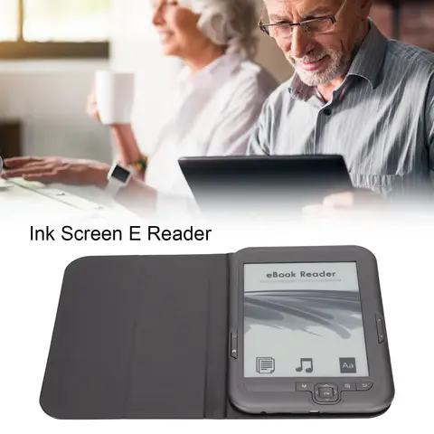 Ereader 6in 800x600 HD Ink Screen Ebook Reader FM Support with Protective Case Headphon Ink Screen E Reader for Reading E Reader
