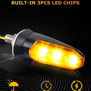 2/4 pçs 8mm mini motocicleta led luzes de sinal volta âmbar piscando luz pisca lâmpada sinal 12v acessórios da lâmpada indicadora 10 principais vendas piscas de moto 4 - №1