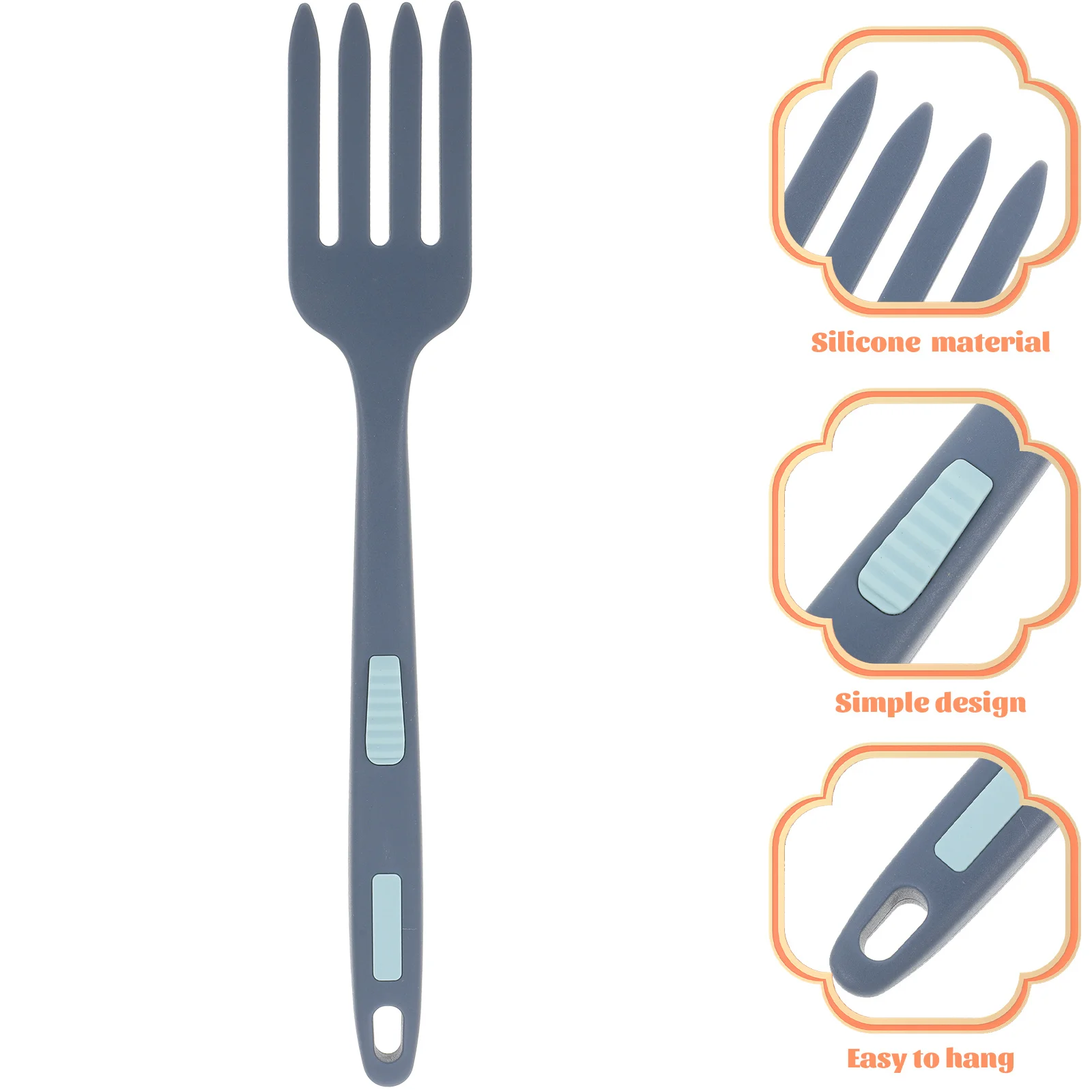 

Silicone Cooking Fork No Hot Anti Scald Large Practical Multifunction Kitchen Food Fork Kitchen Supply