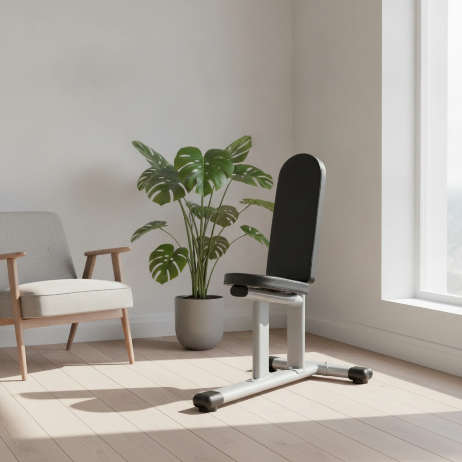 90-Degree Gym Bench Stable Upright Exercise Bench Textured Non-Slip for Weightlifters