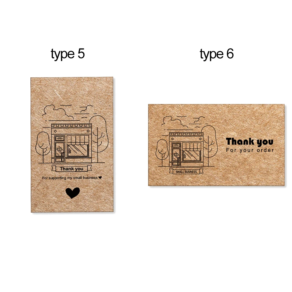 For Small Business Online Retail "Thank You For Your Order" Postcards Kraft Paper Cards Express Appreciate Greeting  Labels view 4