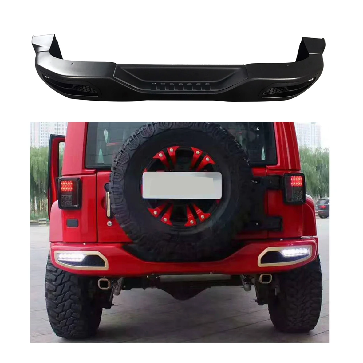 

Lantsun J317-2 steel JK rear bumper for Jeep jk for wrangler JK car accessories car bumpers