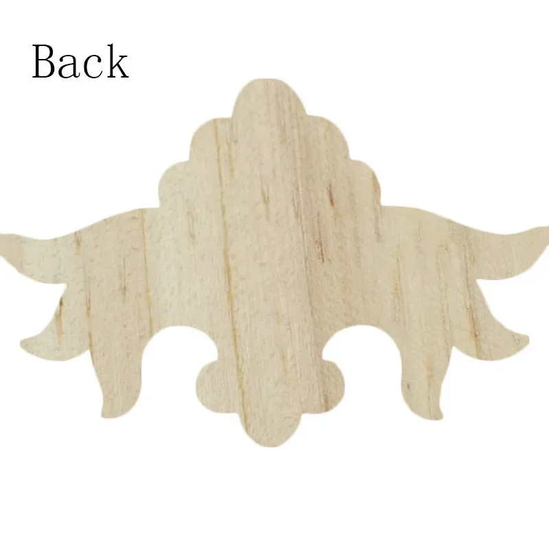 1PC Natural Wood Applique Onlay Decal Unpainted Figurines Floral Leaves Vintage Home Decor European Furniture Decoration