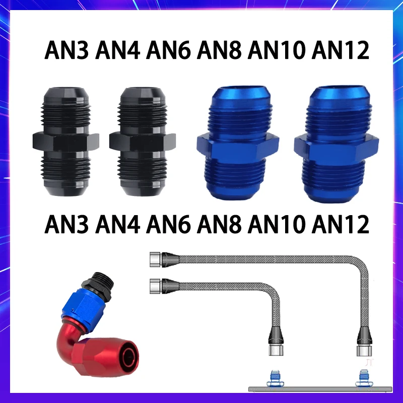 

Male AN4 AN6 AN8 AN10 AN12 To Male AN4 AN6 AN8 AN10 Thread Straight Fuel Oil Air Hose Fitting Male Adapter Car Auto Accessories