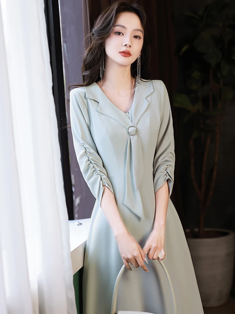 

Ele Slimming Evening Dr High-End Cusized Simple Adult Ceremony Dr Faionable Mid-Waist Zipper Sle Summer