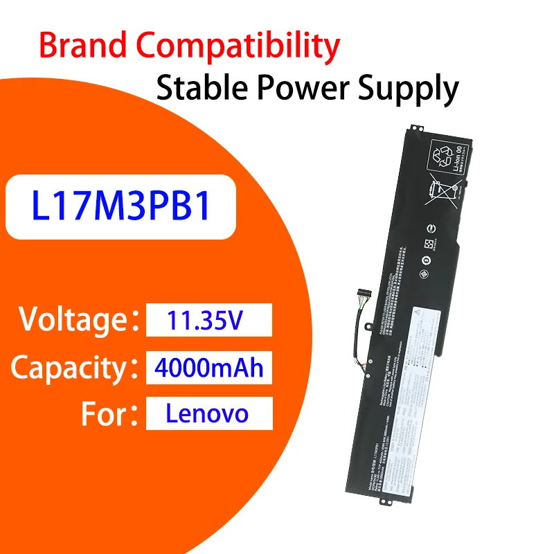 Premium L17M3PB1 L17C3PB0 Battery For Lenovo Ideapad 330-15ICH L17M3PB0 11.35V 4000mAh Rechargeable Replacement Laptop Battery