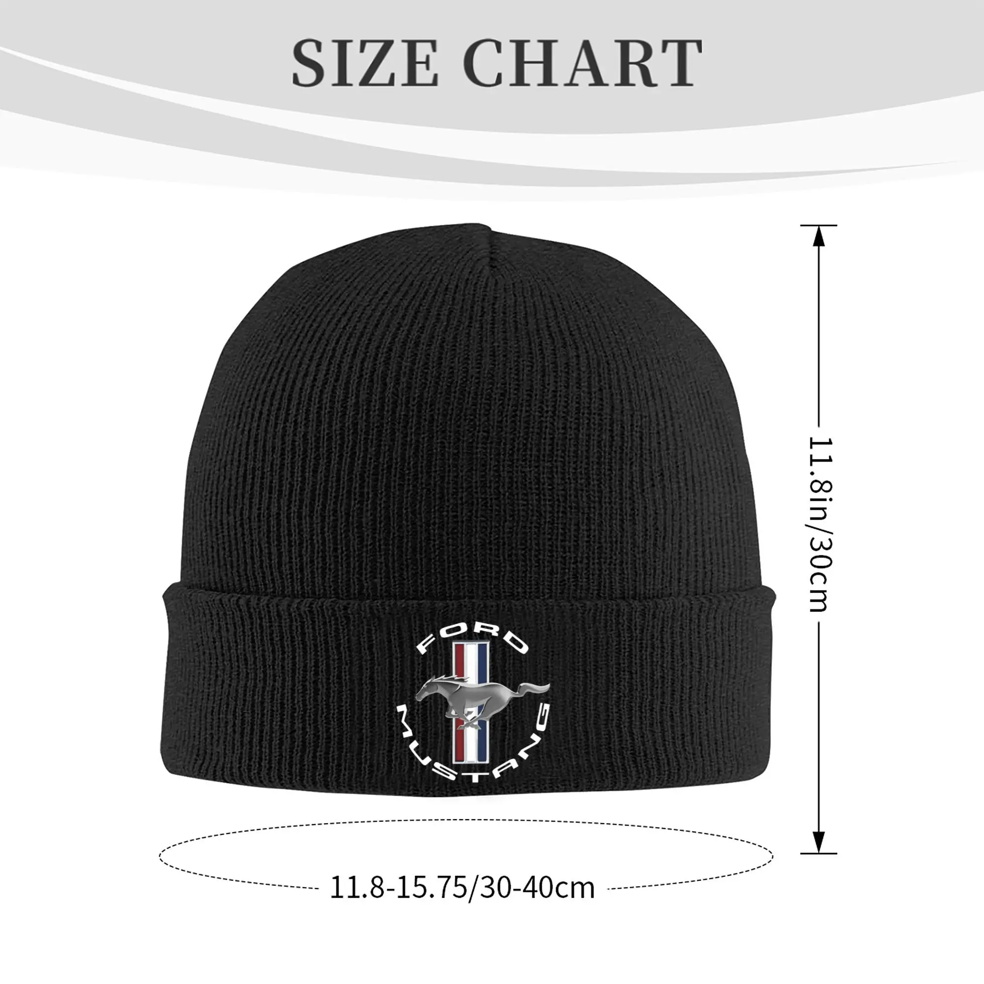 Fordd Car Mustangs Knitted Hat for Women Men Beanies Autumn Winter Hat Acrylic  Warm Melon Cap