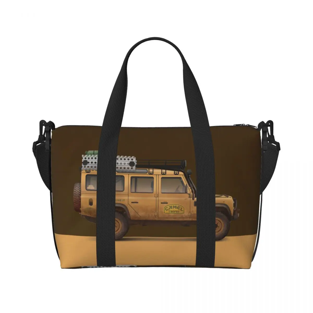 Bolso de mano de playa personalizado Camel Trophy Defender 110 para mujer, bolsas de viaje de playa con compartimento grande para gimnasio