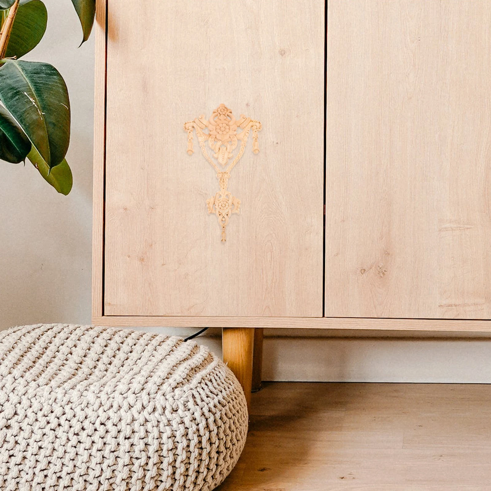 

Wooden Applique Wood Carved Corner Onlay for Furniture Decorative Trim Molding 3D Design Home Interior Baroque Style Door