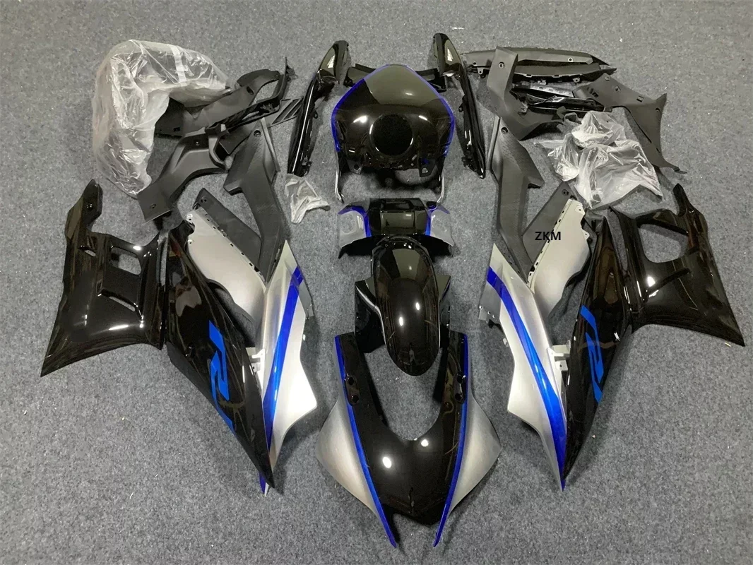 

4Gifts Injection Mold New ABS Fairings Kit Fit for YAMAHA YZF- R3 R25 2019 2020 2021 2022 19 20 21 22 Bodywork Set Black silver