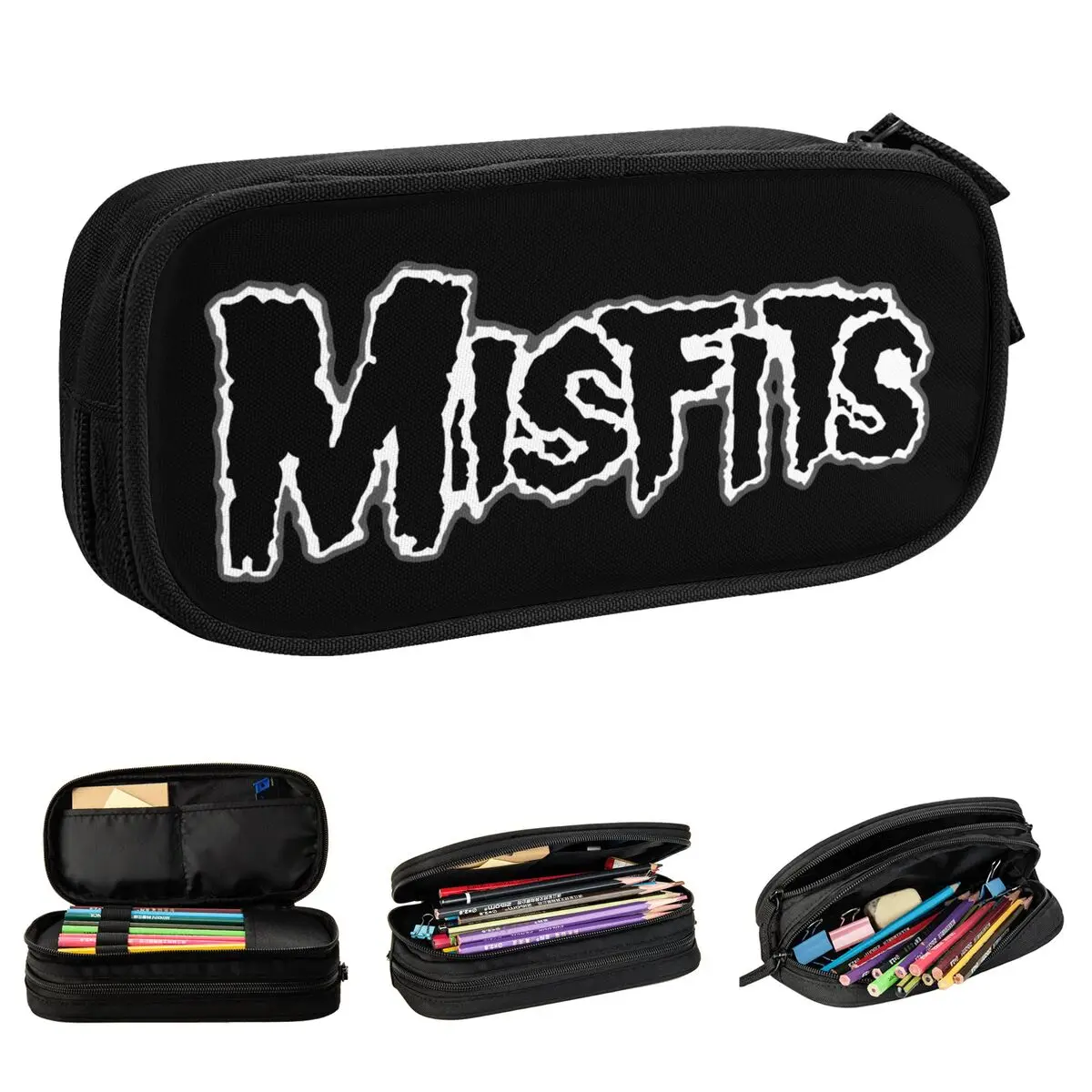 Misfits-Symbol Pencil Case Classic Pen Holder Bag Girls Boys Large Storage Office Gift Pencilcases