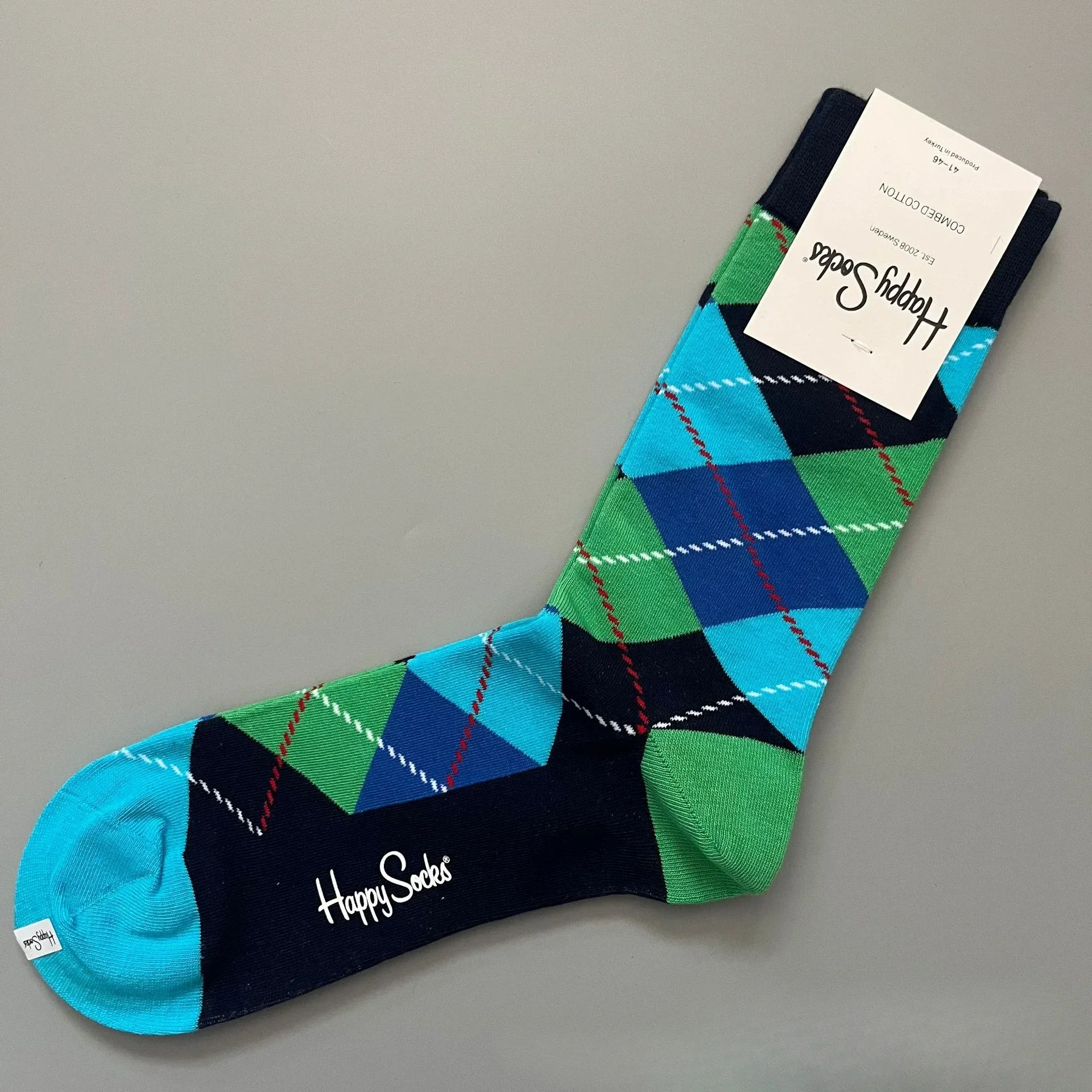 Katoenen Happy Socks Klassieke Crew Sock-schoen voor heren, maat 10 - 13, zacht - afbeelding 1