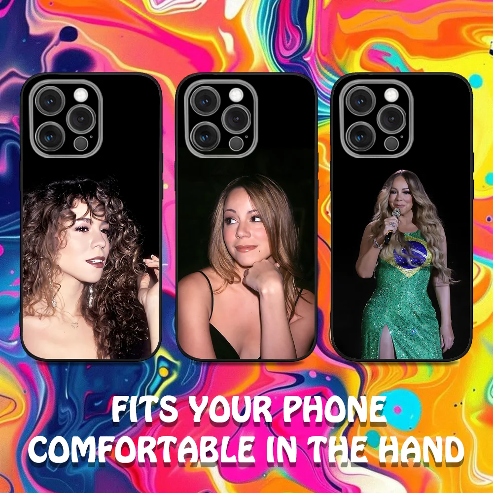 

M-Mariah RNB C-Carey Phone Case For iPhone 16,15,14,13,12,11,Pro,Max,Plus,X,XS,SE,E,Mini,Soft Silicone Black Case