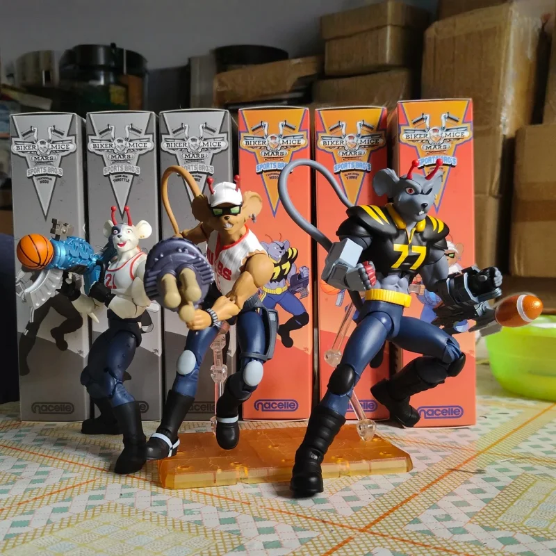 限定在庫 公式 Nacelle Biker Mice from Mars Wave 1 スロットル & ヴィニー 2nd エディション アクションフィギュア 90 年代の漫画グッズ