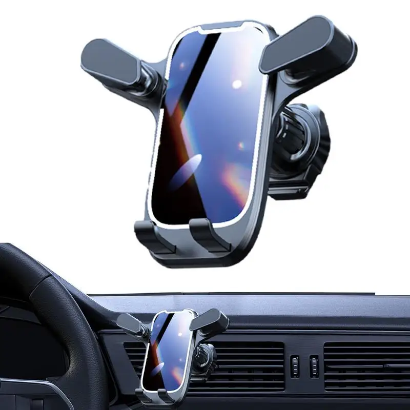 Phone Car Mount 360 Degrees Rotatable Vent Clip Phone Stand Automatic Clamping Car Mount Fashionable Interior Accessories For