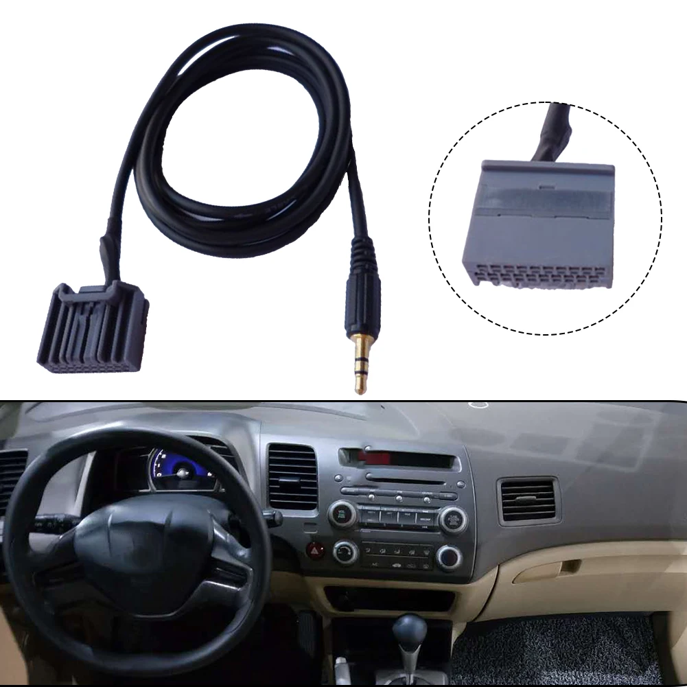 Car Use 12V Black AUX Adapter Car Accessory Reliable Performance Wear-Resistant Easy To Install Functional Design