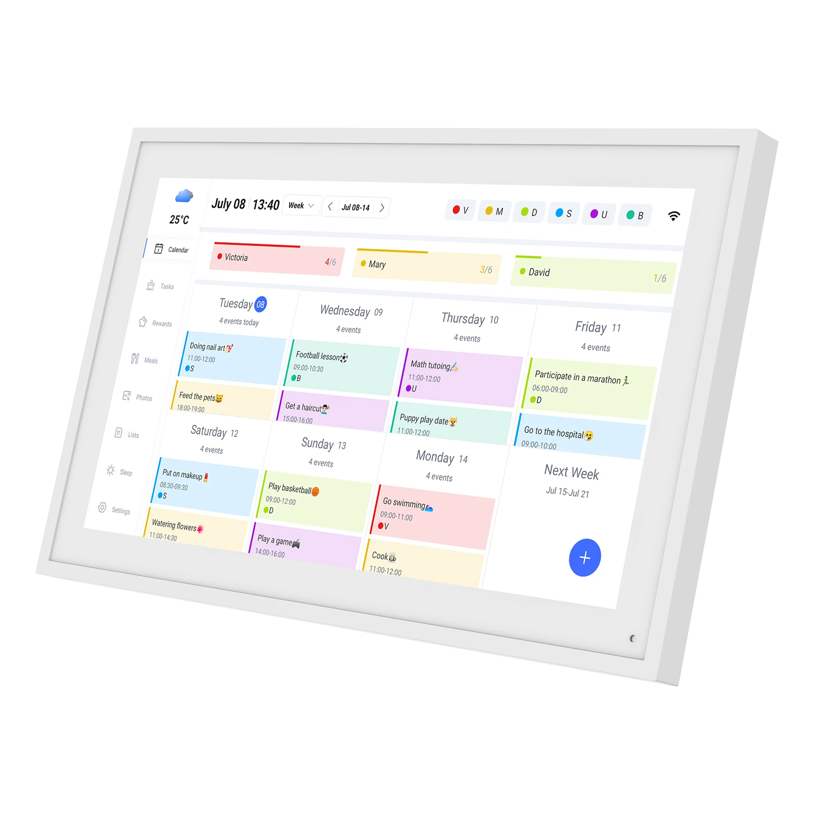 15,6'' Digitale Kalender Takenplank, Wand-touchscreen Slimme Elektronische Kalender voor Interactieve Plannen voor het Gezin