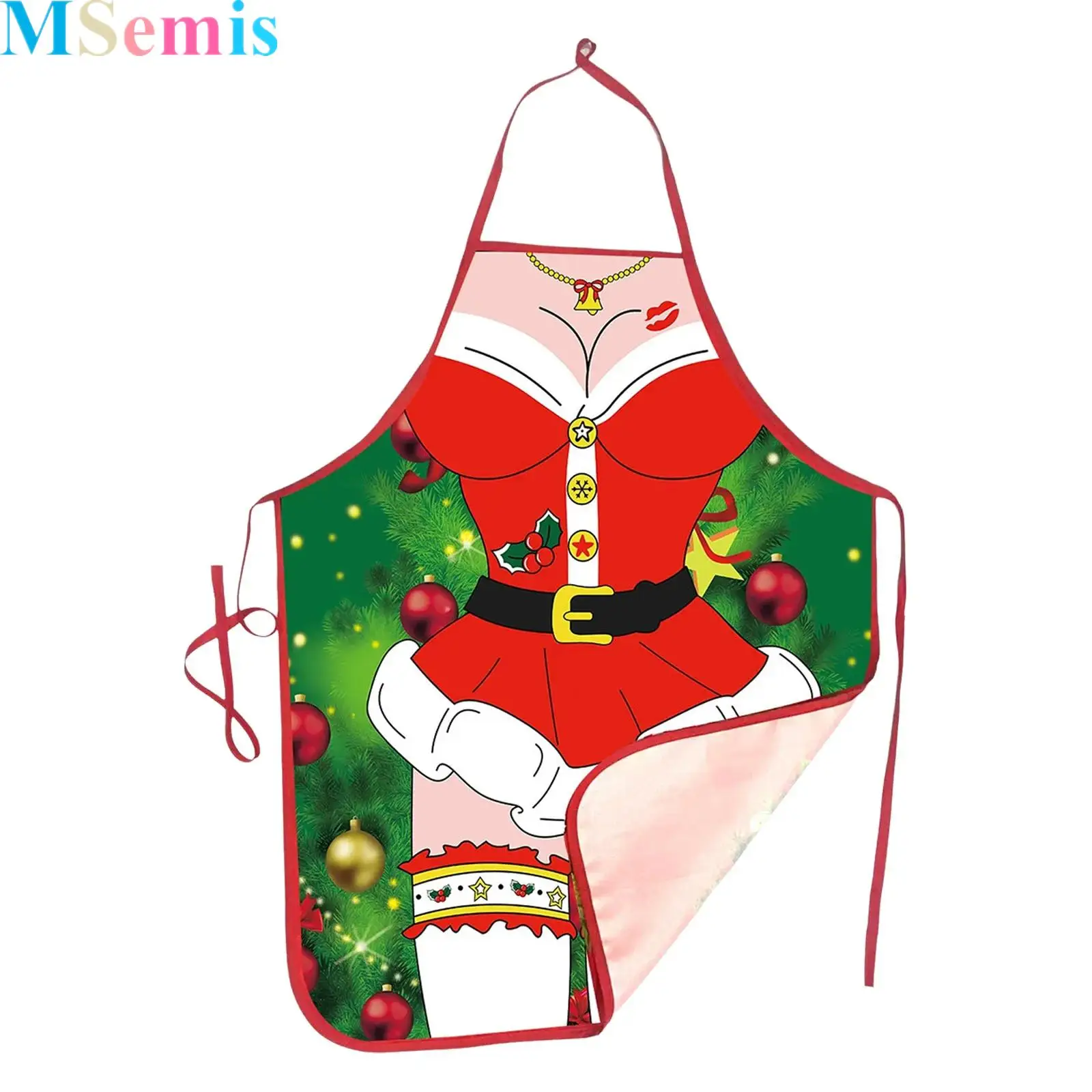 

Christmas Apron Holiday Kitchen Apron Christmas Print Style Decoration Apron for Christmas House Cleaning Kitchen