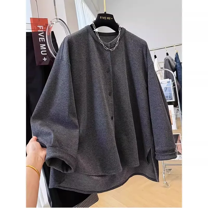 

Мужской утепленный кардиган-свитшот Dervo: свободная верхняя одежда для осени и зимы, большие размеры, модный бренд