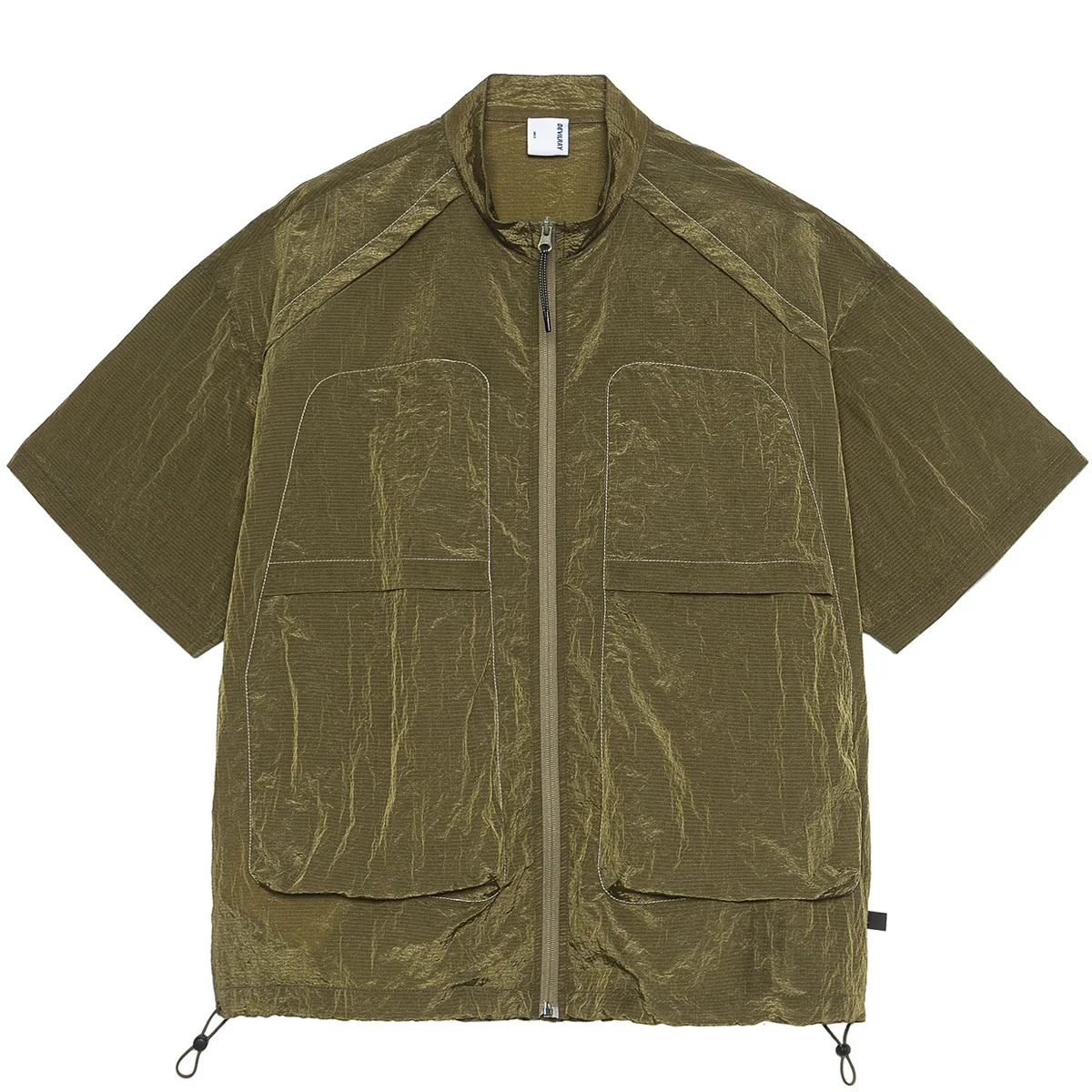 

Loose Fit Outdoor Workwear ort Sve irt ex Waterproof Qui Dry Stand Collar Five Sve Trendy Brand Nylon Material