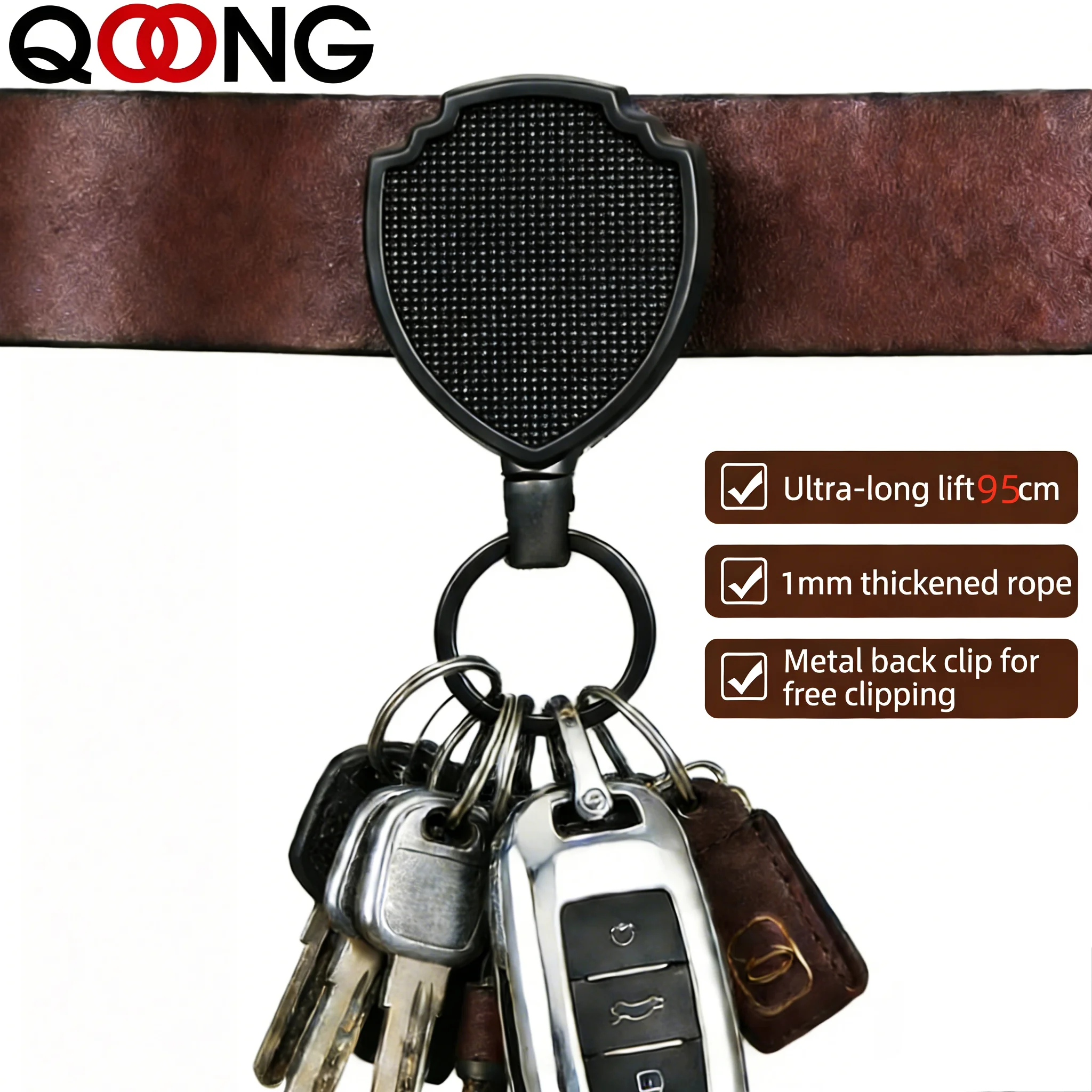 95CM Safety Buckle Key Chain Innovative Large-bearing Kevlar Rope Anti-loss And Anti-drop Telescopic Key Ring Easy Pull  H66