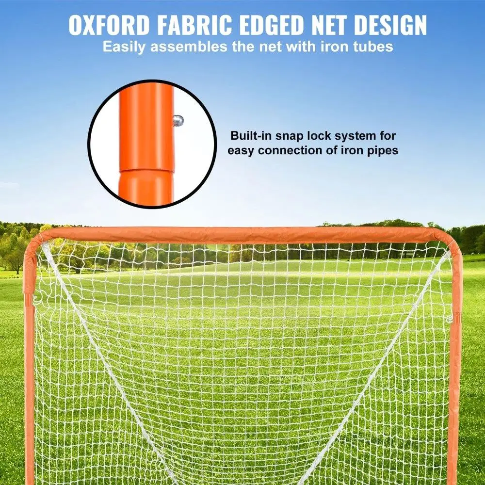 4FT for youth LACROSSE GOAL FOLDING IRON FRAME BACKYARD TRAINING KIDS QUICK SETUP PORTABLE ORANGE