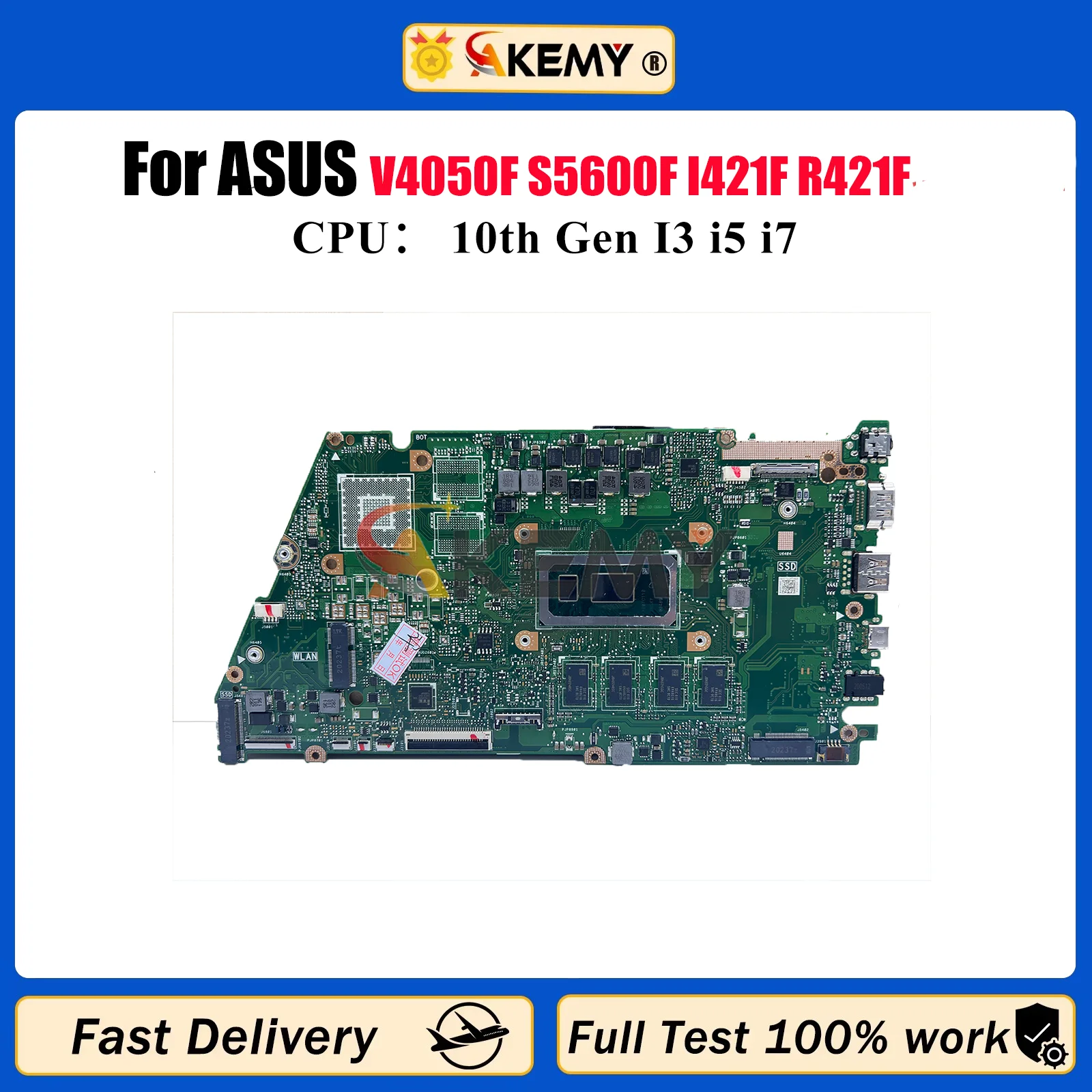 

X521FA Laptop Motherboard For ASUS X421F V4050F S5600F I421F R421F S433F X521FQY X521FP X521FPY Mainboard With 10th Gen I3 i5 i7