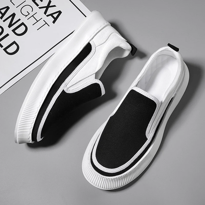 

Men's Casual Slip-on Breathable Canvas Loafers Shoes Non-Slip Walking Shoes Fashion Lightweight Comfortable Sneakers for Male