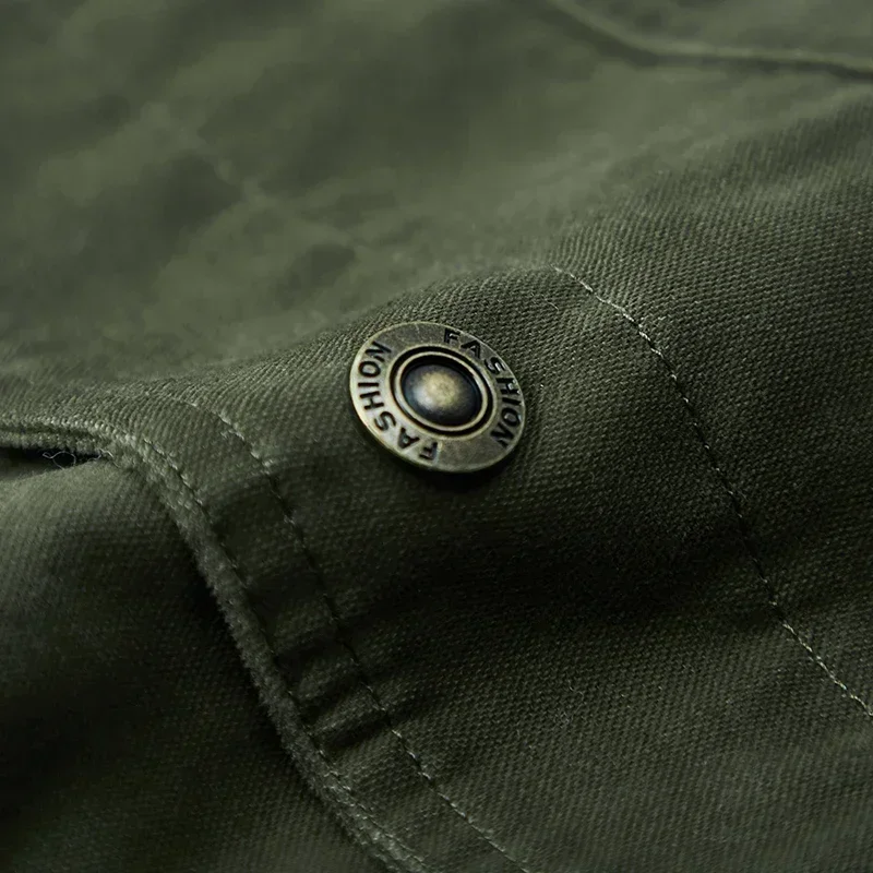 Jaket Bomber kargo militer pria, pakaian jaket penahan angin kasual, jaket Bomber kargo militer, jaket katun tentara musim gugur musim dingin untuk pria