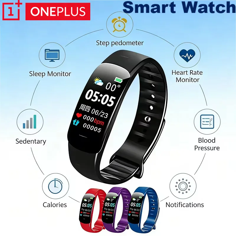 Oneplus C1 Plus Smart Watch Bluetooth Step Counting Sports Bracelet Fitness Tracker Heart Rate Blood Pressure Sleep Men Women