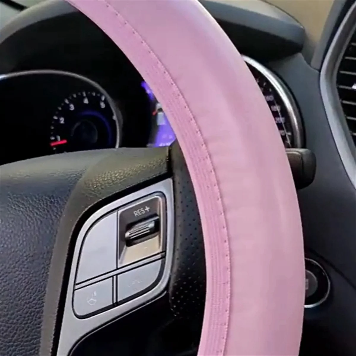 10 Pcs Steering Wheel Cover for Women Cute Car Accessories Set with Seat Belt Shoulder Pads Cup Holders Blue