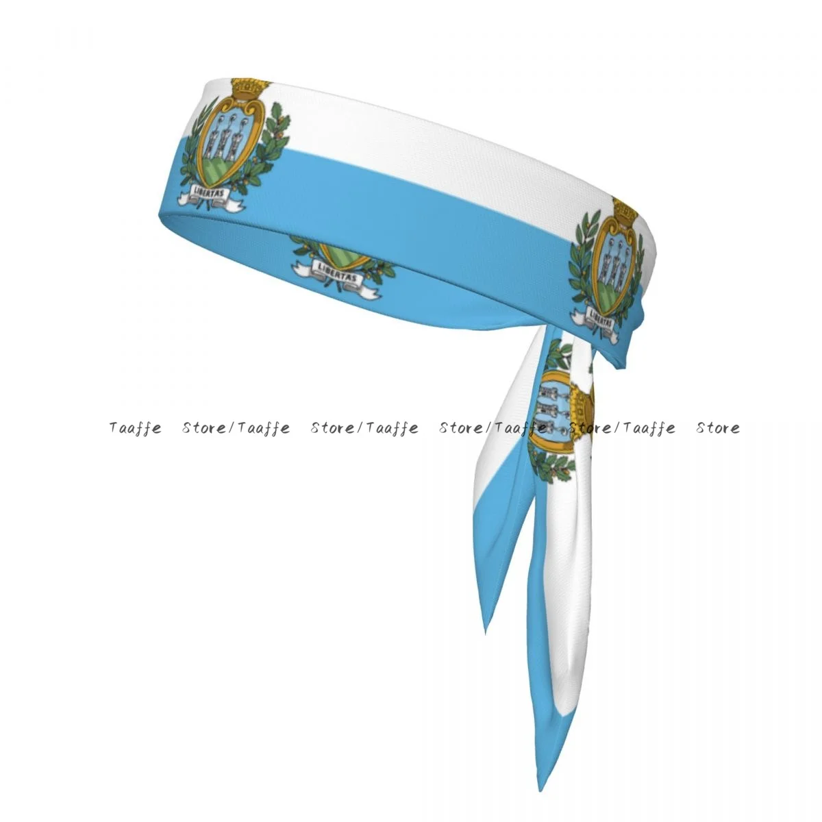 

Flag Of San Marino Bandanas Hairband Head Tie Sports Headband for Running Tennis Karate Athletics Brief Style